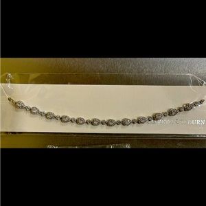 Dareth Colburn Petite CZ Silver Pear Shaped Halo Bracelet